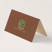 Trendy Elegant Template Folded Gold Text Brown Visitekaartje (Achterkant)
