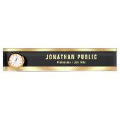 Trendy Elegant Template With Clock Luxurious Naambordje (Voorkant)