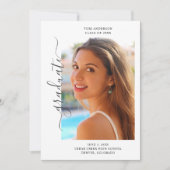 Trendy Elegant Two Photo Afstuderen Aankondiging (Voorkant)