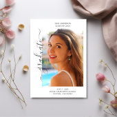 Trendy Elegant Two Photo Afstuderen Aankondiging