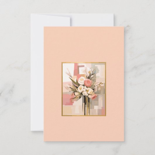 Trendy Elegant Wedding Details Behuizing Kaart (Achterkant)