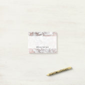 Trendy elegant white faux roos gold modern marmer post-it® notes (Op bureau)