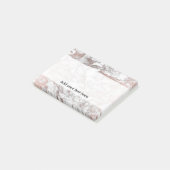 Trendy elegant white faux roos gold modern marmer post-it® notes (Schuin)