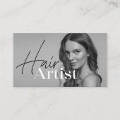 Trendy Elegant White Haarstylist Foto QR Code Visitekaartje (Voorkant)