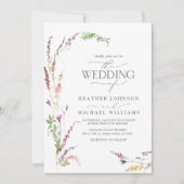 Trendy Elegant Wildflower Bloemen Details Huwelijk Kaart (Voorkant)