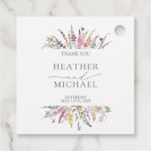 Trendy Elegant Wildflower Floral Wedding Bedankjes Labels (Achterkant)
