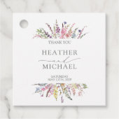 Trendy Elegant Wildflower Floral Wedding Bedankjes Labels (Voorkant)