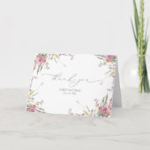 Trendy Elegant Wildflower Floral Wedding Bedankt Kaart (Voorkant)