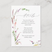 Trendy Elegant Wildflower Floral Wedding Details Informatiekaartje (Voorkant)