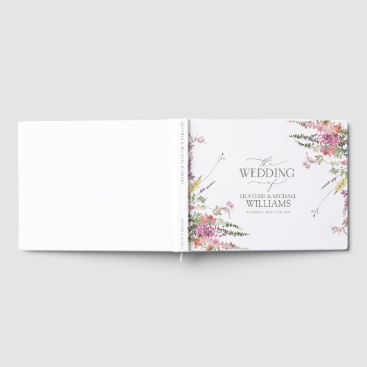 Trendy Elegant Wildflower Floral Wedding Gastenboek (Volledig)