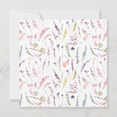 Trendy Elegant Wildflower Floral Wedding Kaart (Achterkant)
