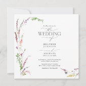 Trendy Elegant Wildflower Floral Wedding Kaart (Voorkant)