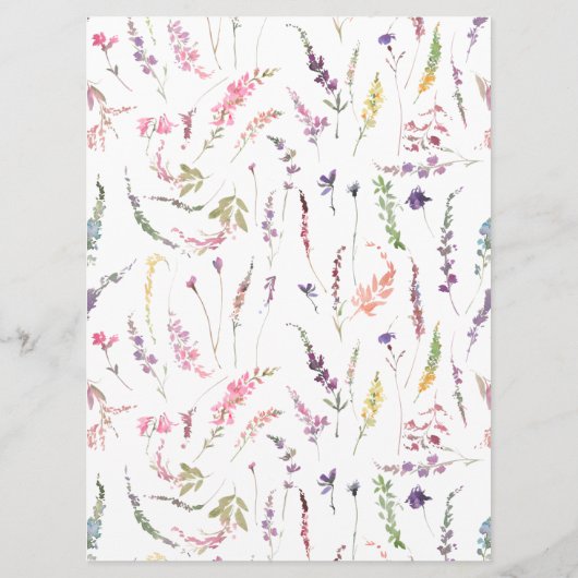 Trendy Elegant Wildflower Floral Wedding Menu (Achterkant)