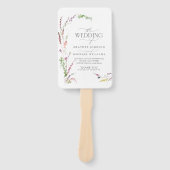 Trendy Elegant Wildflower Floral Wedding Programme Handwaaier (Voorkant)