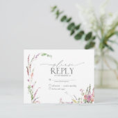 Trendy Elegant Wildflower Floral Wedding RSVP Uitnodiging Briefkaart (Staand voorkant)