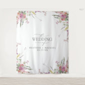 Trendy Elegant Wildflower Floral Wedding Wandkleed (Voorkant)