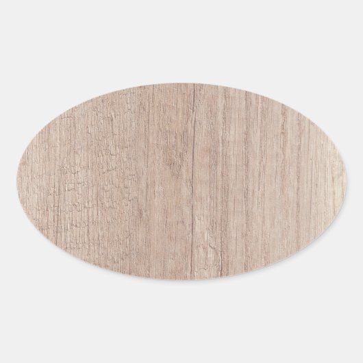 Trendy Elegant Wood Board Look Blank Sjabloon Ovale Sticker (Voorkant)