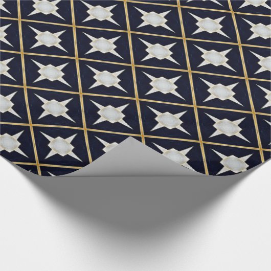 Trendy Elegant Zwart Goud en Wit Luxe Cadeaupapier (Hoek)