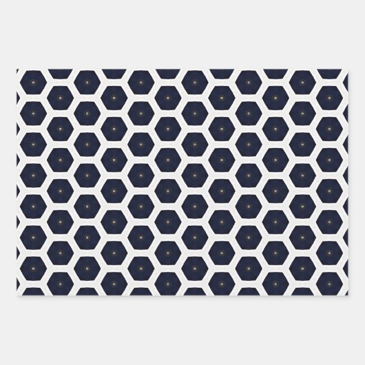 Trendy Elegant Zwart Goud en Wit Luxe Inpakpapier Vel (Voorkant 2)