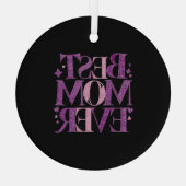 Trendy Elegante Beste Moeder Ooit Glas Ornament (Achterkant)