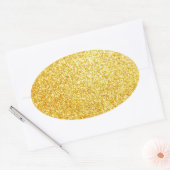 Trendy Elegante Blanco Goud Glitter Sjabloon Moder Ovale Sticker (Envelop)