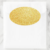 Trendy Elegante Blanco Goud Glitter Sjabloon Moder Ovale Sticker (Tas)