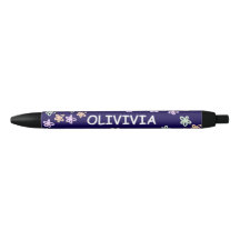 TRENDY Elegante Blauwe Bloem PATROON Pen
