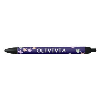 TRENDY Elegante Blauwe Bloem PATROON Pen