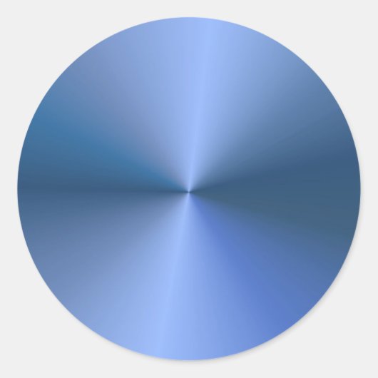 Trendy Elegante Blauwe Metalen Uiterlijk Lege Sjab Ronde Sticker (Voorkant)