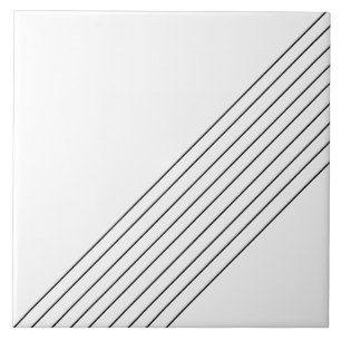 Trendy Elegante Diagonale Lijnen Op Wit Tegeltje
