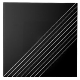 Trendy Elegante Diagonale Lijnen Op Zwart Tegeltje
