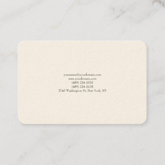 Trendy elegante effen eenvoudige minimalistische w visitekaartje (Achterkant)