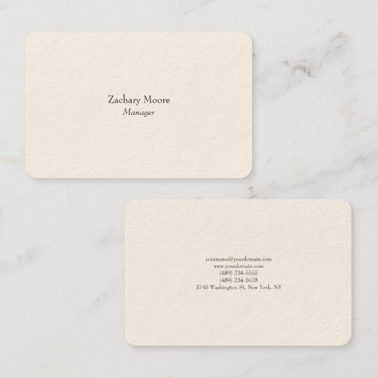 Trendy elegante effen eenvoudige minimalistische w visitekaartje (Voorkant / Achterkant)