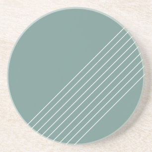 Trendy Elegante Geometrische Chic Op Saliegroen Zandsteen Onderzetter