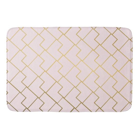 Trendy Elegante Geometrische Gouden Blush Badmat (Voorkant)