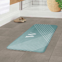 Trendy Elegante Geometrische Monogram Oceaan Blauw