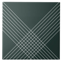Trendy Elegante Geometrische Op Diep Groen Tegeltje