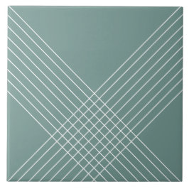 Trendy Elegante Geometrische op Saliegroen Tegeltje