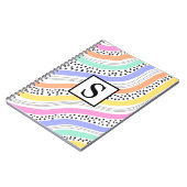 Trendy Elegante Geometrische Retro Golven Regenboo Notitieboek (Linkerzijde)