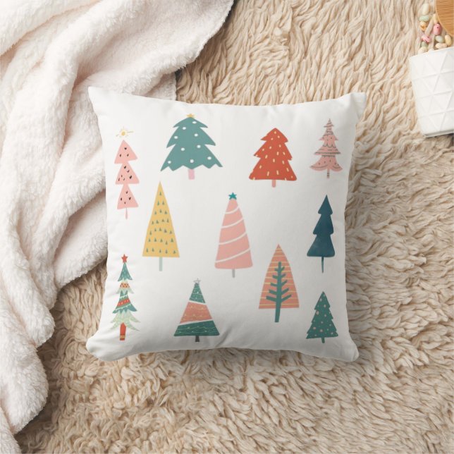 Trendy Elegante Groene Kerstbomen Vakantie Kussen (Deken)