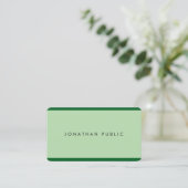 Trendy Elegante Groene Professionele Aangepaste Lu Visitekaartje (Staand voorkant)