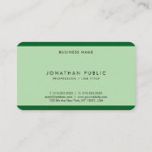 Trendy Elegante Groene Professionele Aangepaste Lu Visitekaartje (Achterkant)