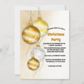 Trendy elegante kerstballen, kerstfeest inv kaart (Voorkant)