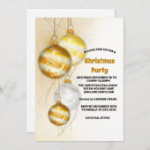 Trendy elegante kerstballen, kerstfeest inv kaart (Voorkant / Achterkant)