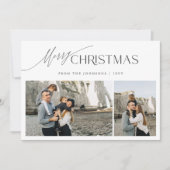 Trendy Elegante Kerstfoto Feestdagenkaart (Voorkant)