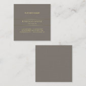 Trendy Elegante Kleur Goud Gestreept Chique Plain  Vierkante Visitekaartje (Voorkant / Achterkant)