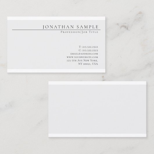 Trendy Elegante Kleur Modern Chique Clean Design Visitekaartje (Voorkant / Achterkant)