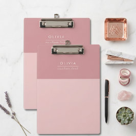 Trendy Elegante Meisjesachtige Monogram Minimalist Klembord