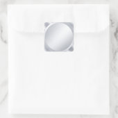 Trendy Elegante Metallic Zilveren Aangepaste Stick Vierkante Sticker (Tas)