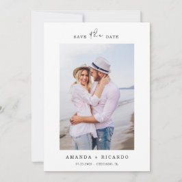 Trendy Elegante Minimalistische Fototrouwfoto Save The Date